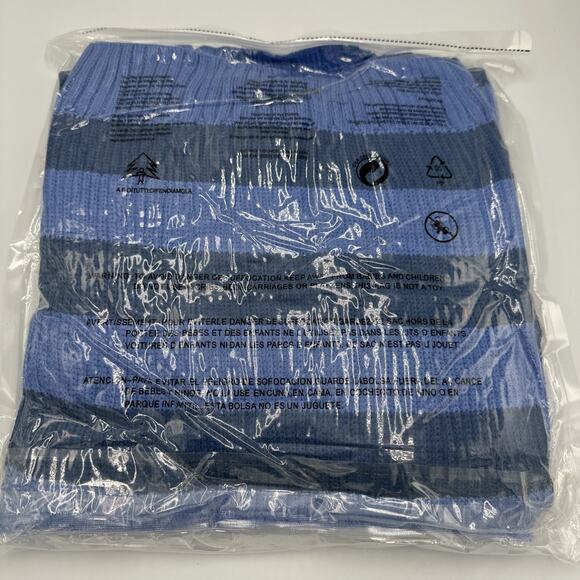 Color-Block Pullover Sweater Womens Size Medium Blue Lightweight Casual Stripes - Picture 4 of 5